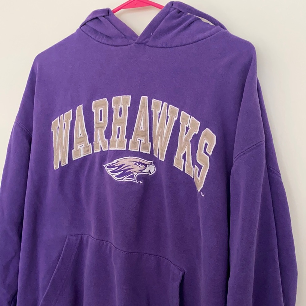 UW-Whitewater Warhawks Purple and Gray hoodie sweatshirt